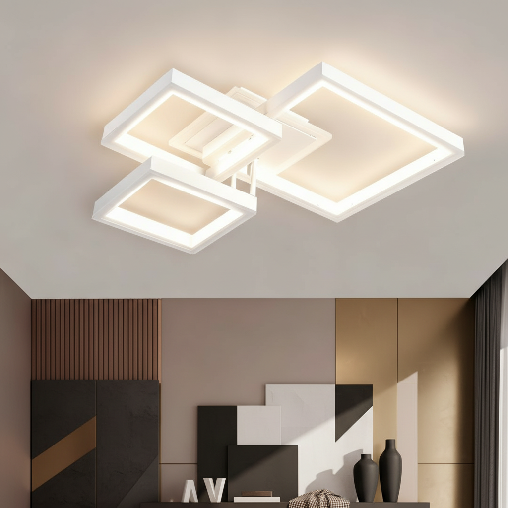 Осветително тяло LED KENO 3 SQUARES White 3 функции Еквивалент 400W Дистанционно