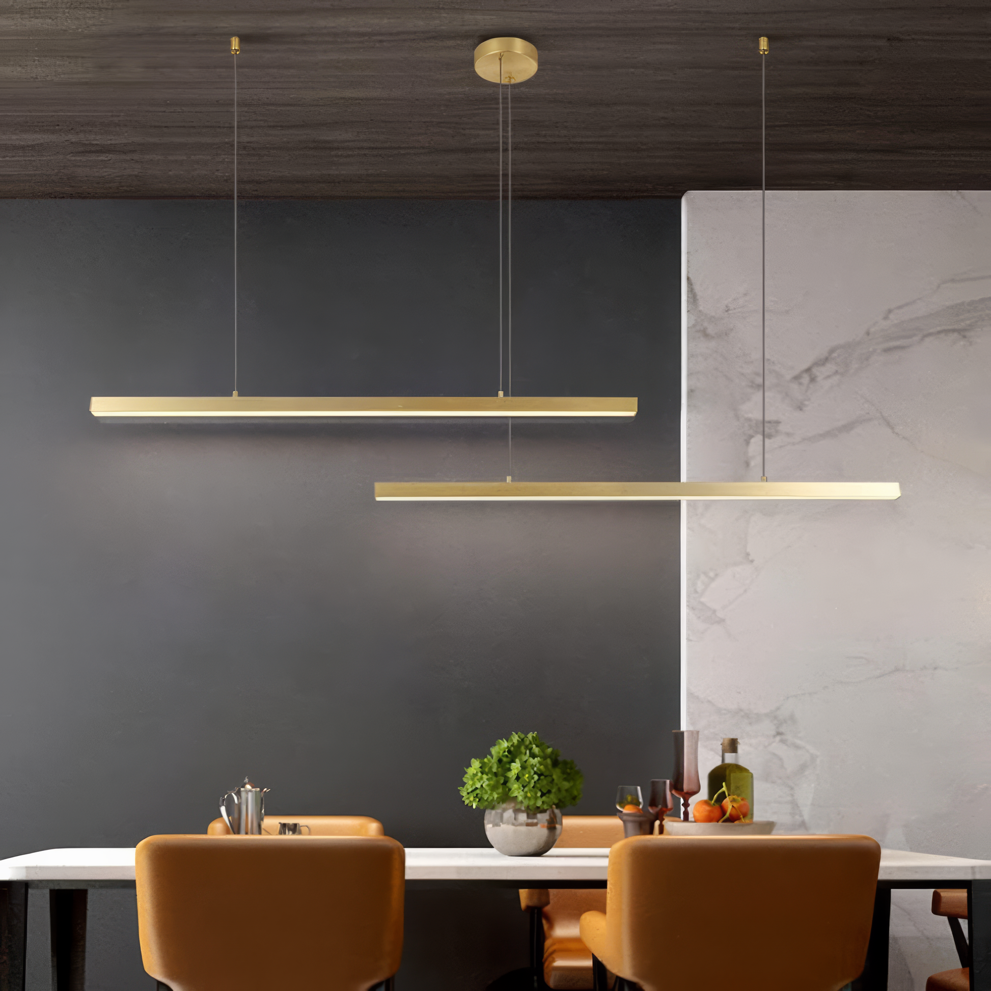 LED осветително тяло висящо 72W Elegant Office Gold еквивалент 500W