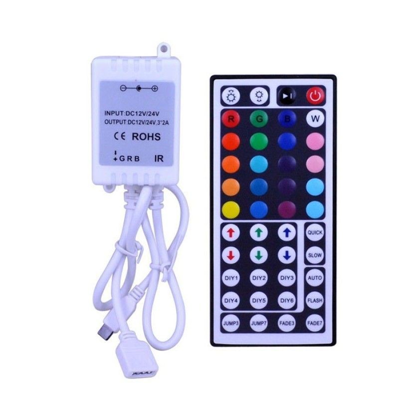 RGB контролер 6A 12V дистанционно 44 бутона IR