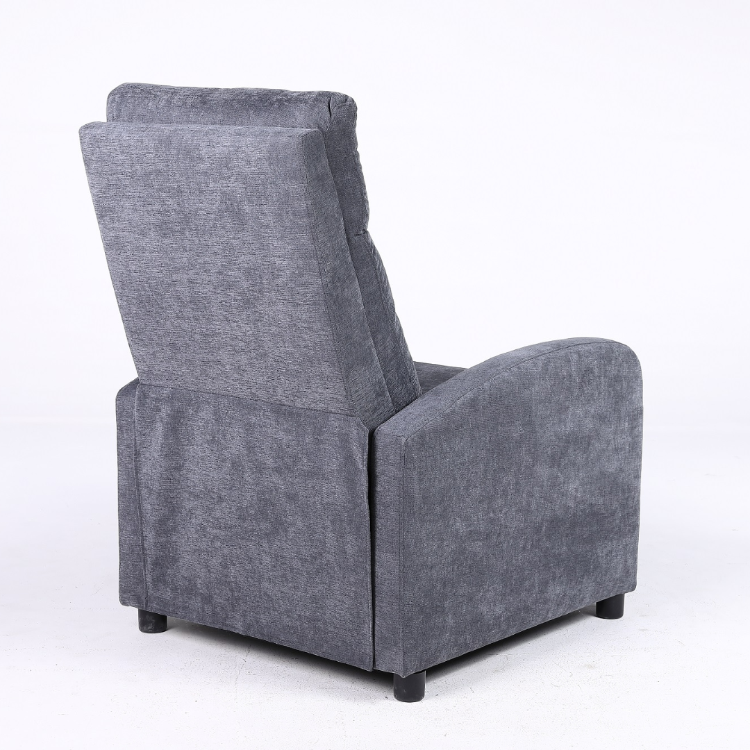 Релакс фотьойл с механизъм Recliner, тъмно сив текстил