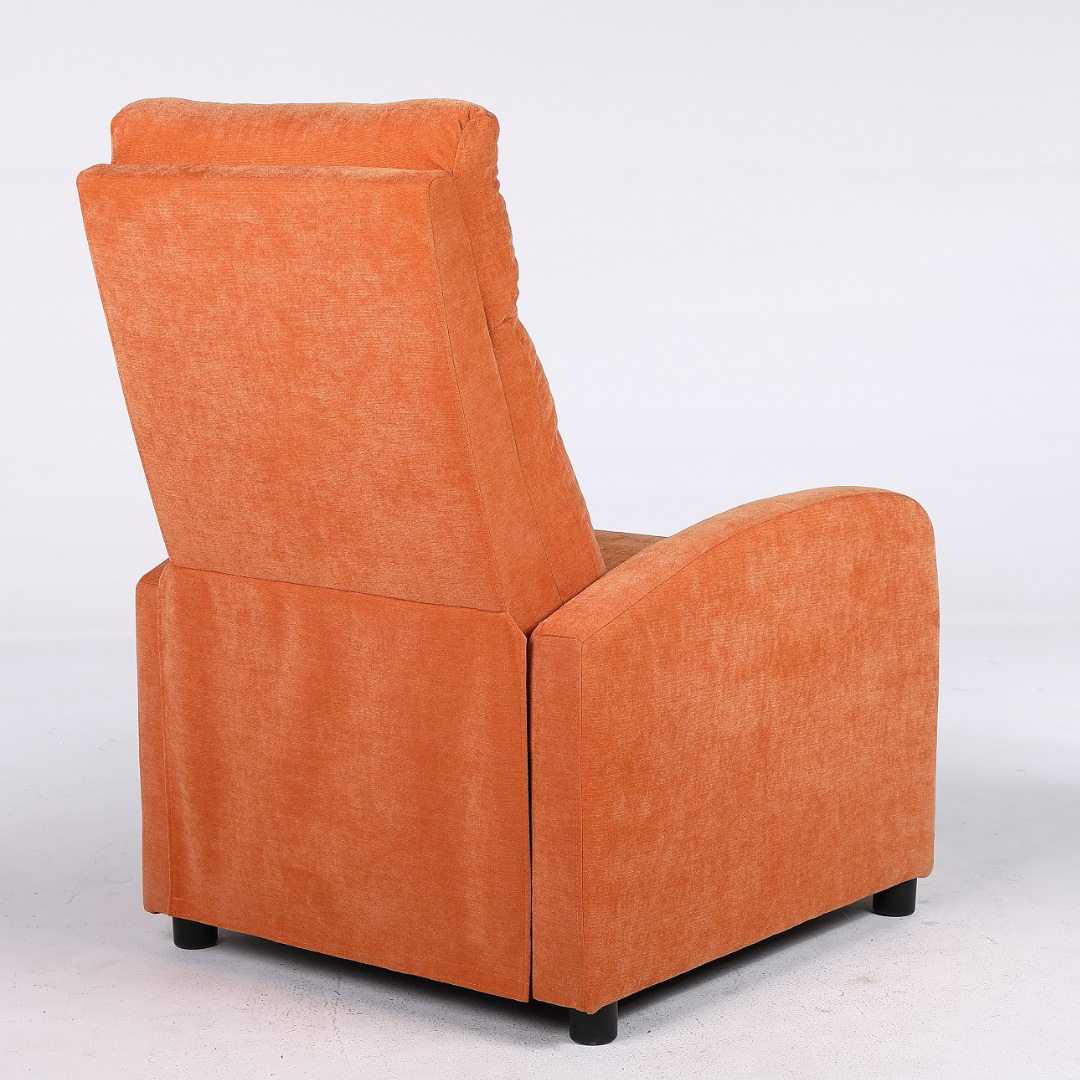 Релакс фотьойл с механизъм Recliner, текстил, оранжев