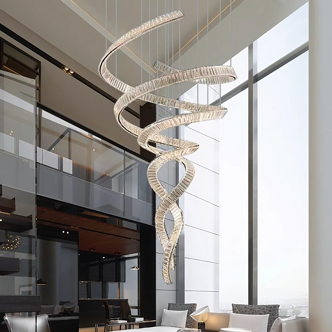 LED полилей LUXURY Crystal Miravon с кристали, сребрист, 150x350CM XXL