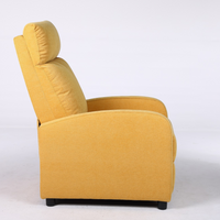 Релакс фотьойл с механизъм Recliner, текстил жълт