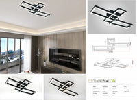 LED осветително тяло 3 Rectangular Shape Black еквивалент 300W с дистанционно