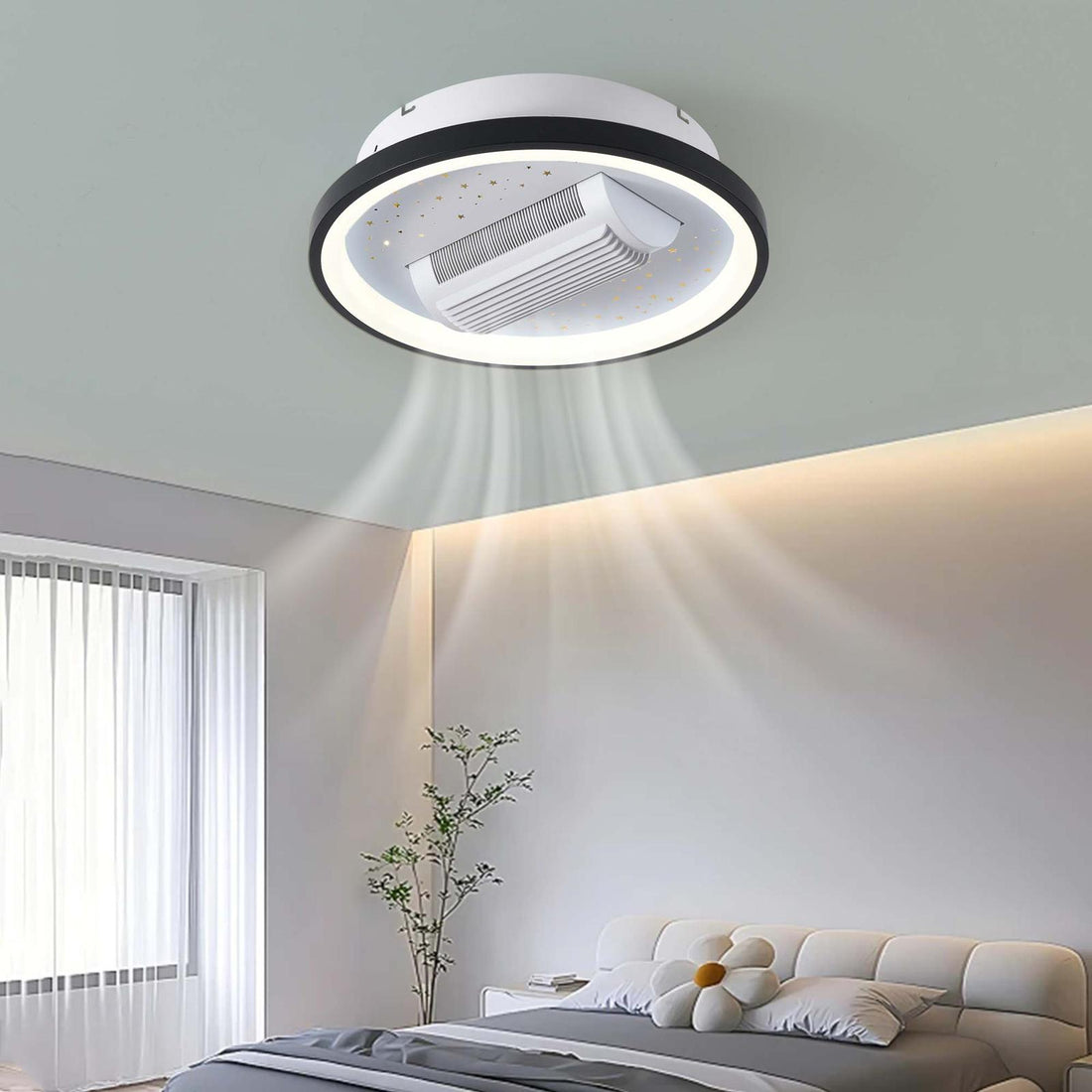LED осветително тяло C2402 с регулируем вентилатор и дистанционно, еквивалент 500W