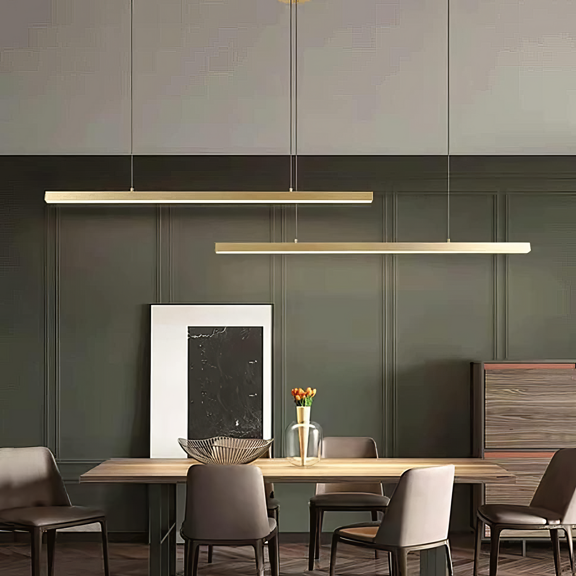 LED осветително тяло висящо 72W Elegant Office Gold еквивалент 500W