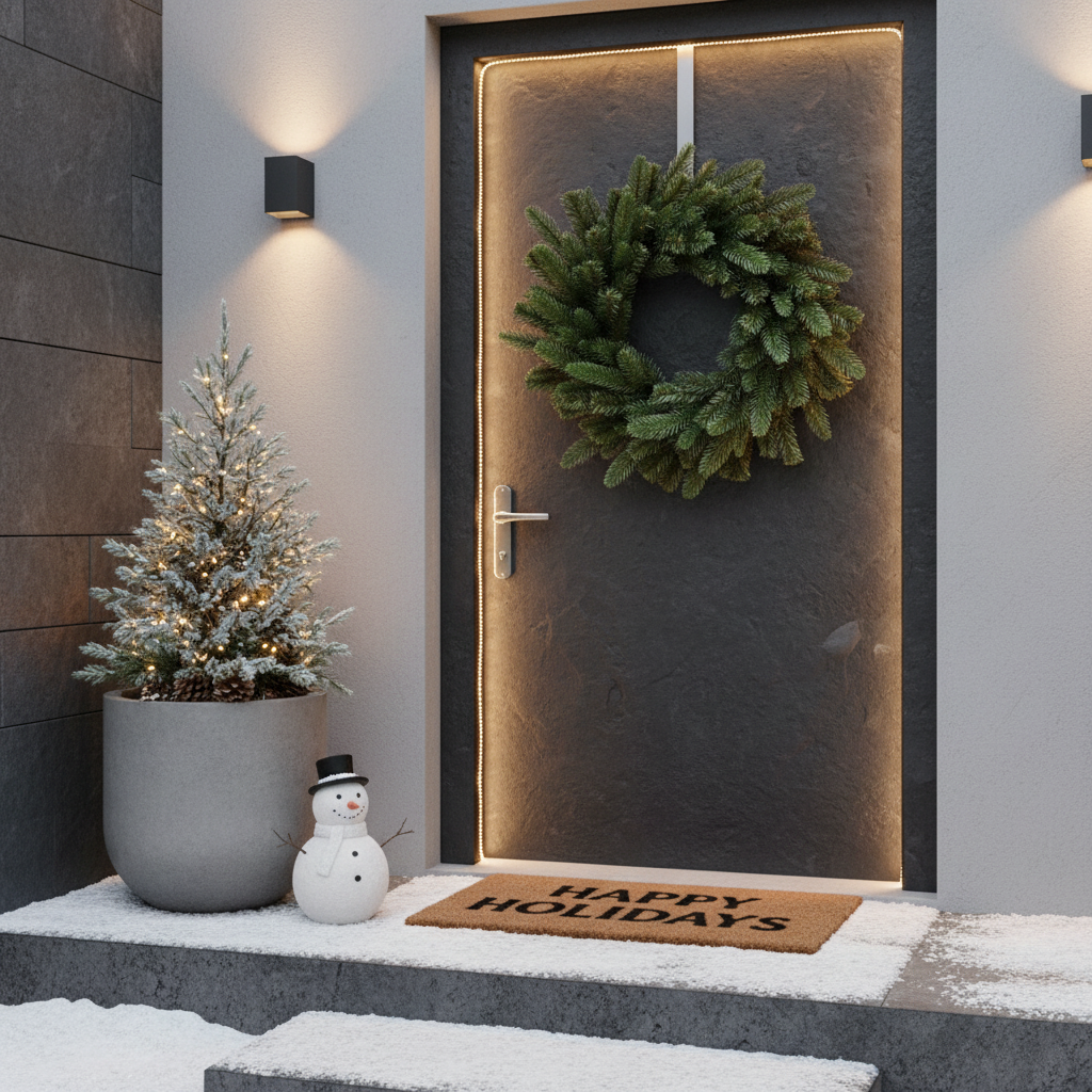 Изкуствена коледна венец за врата FrostSanta