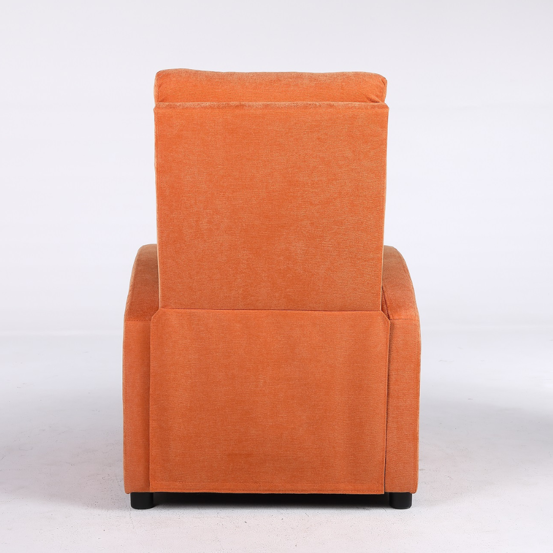 Релакс фотьойл с механизъм Recliner, текстил, оранжев