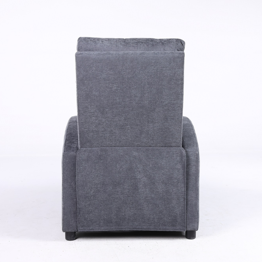 Релакс фотьойл с механизъм Recliner, тъмно сив текстил
