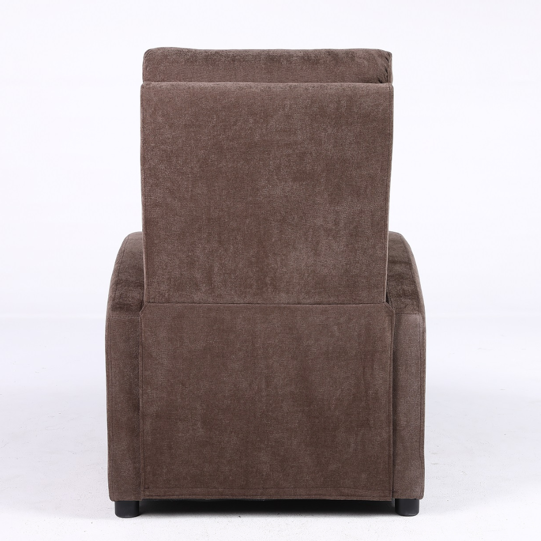 Релакс фотьойл с механизъм Recliner, кафяв текстил