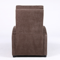 Релакс фотьойл с механизъм Recliner, кафяв текстил