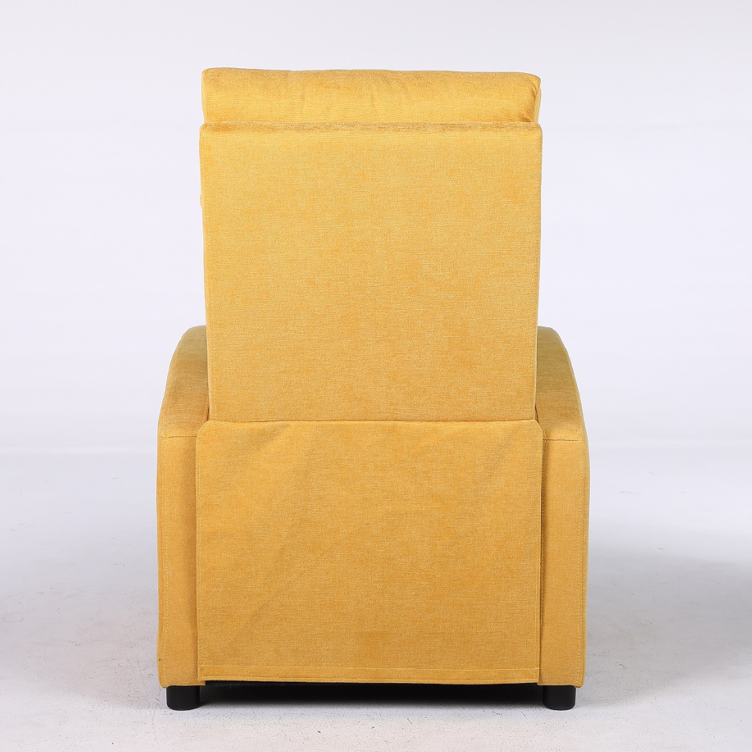 Релакс фотьойл с механизъм Recliner, текстил жълт