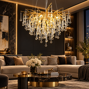Полилей кристал LUXURY Golden Tears 40CM