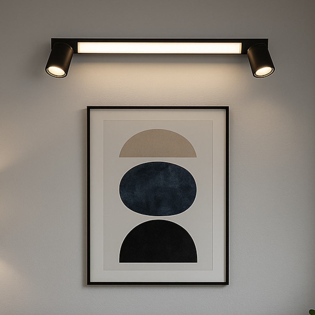аплик LED ENRICO Black 6.5W 60cm IP44 с спотове 2xGU10