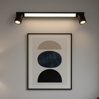 аплик LED ENRICO Black 6.5W 60cm IP44 с спотове 2xGU10