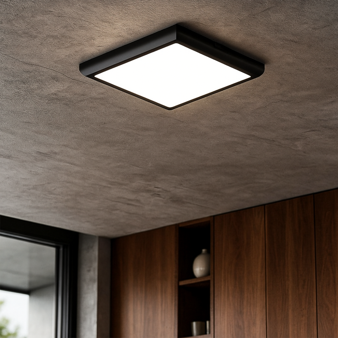 LED плафон за баня 20W 22.5cm Square IP40 3 вида светлина еквивалент 200W