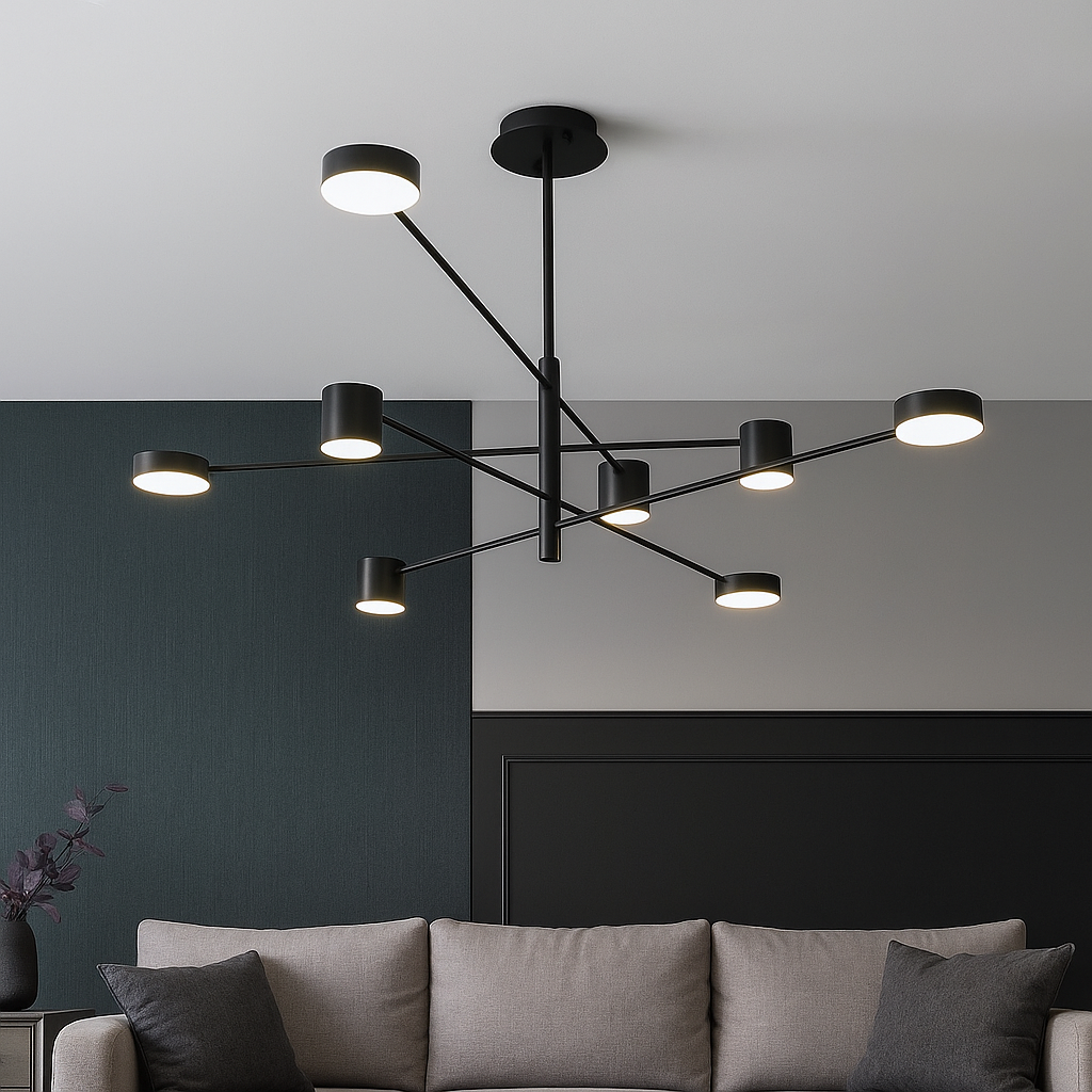 LED осветително тяло Nordic Style Maxi WEB Black Еквивалент 600W с дистанционно