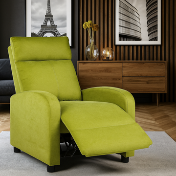 Релакс фотьойл с механизъм Recliner, зелена дамаска