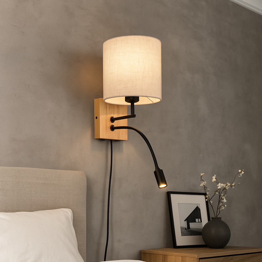 LED аплик за спалня NILAM Wood Design
