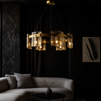LED осветително тяло тип пендел Faye Gold с 6 елемента, еквивалент 250W