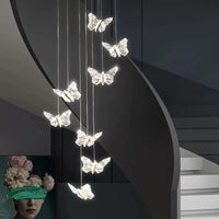 LED осветително тяло тип пендел Golden Butterfly 8 елемента еквивалент 150W с дистанционно
