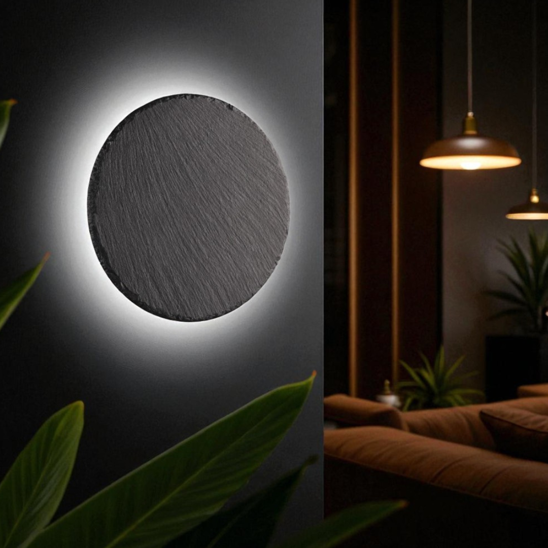 Аплик LED 9W Black RAVEN Stone Effect
