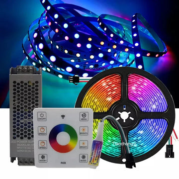 КОМПЛЕКТ LED лента RGB 24V дигитална 10 метра, IP21 за вътрешно ползване