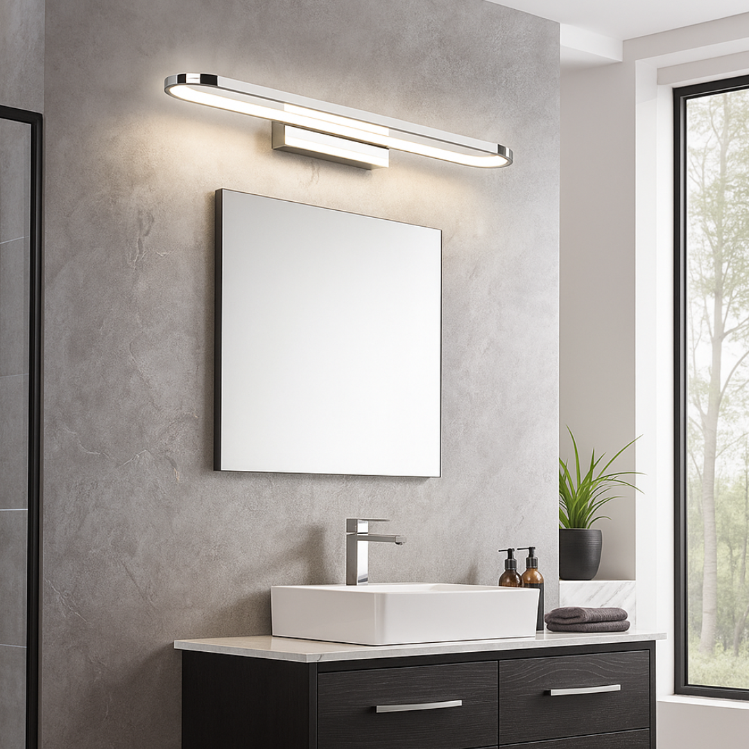 LED аплик за баня IP44 с бутон GIANNI хром, еквивалент 250W