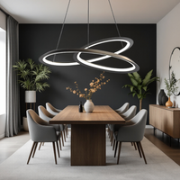 LED осветително тяло тип пендел 120W Lumea Black с дистанционно, еквивалент 600W