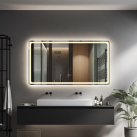 LED огледало 150x80CM със сензор радар, 3 вида светлина, touch, демистер, часовник, термометър