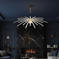 Осветително тяло LED висящо Eteris Black&Gold еквивалент 600W с дистанционно