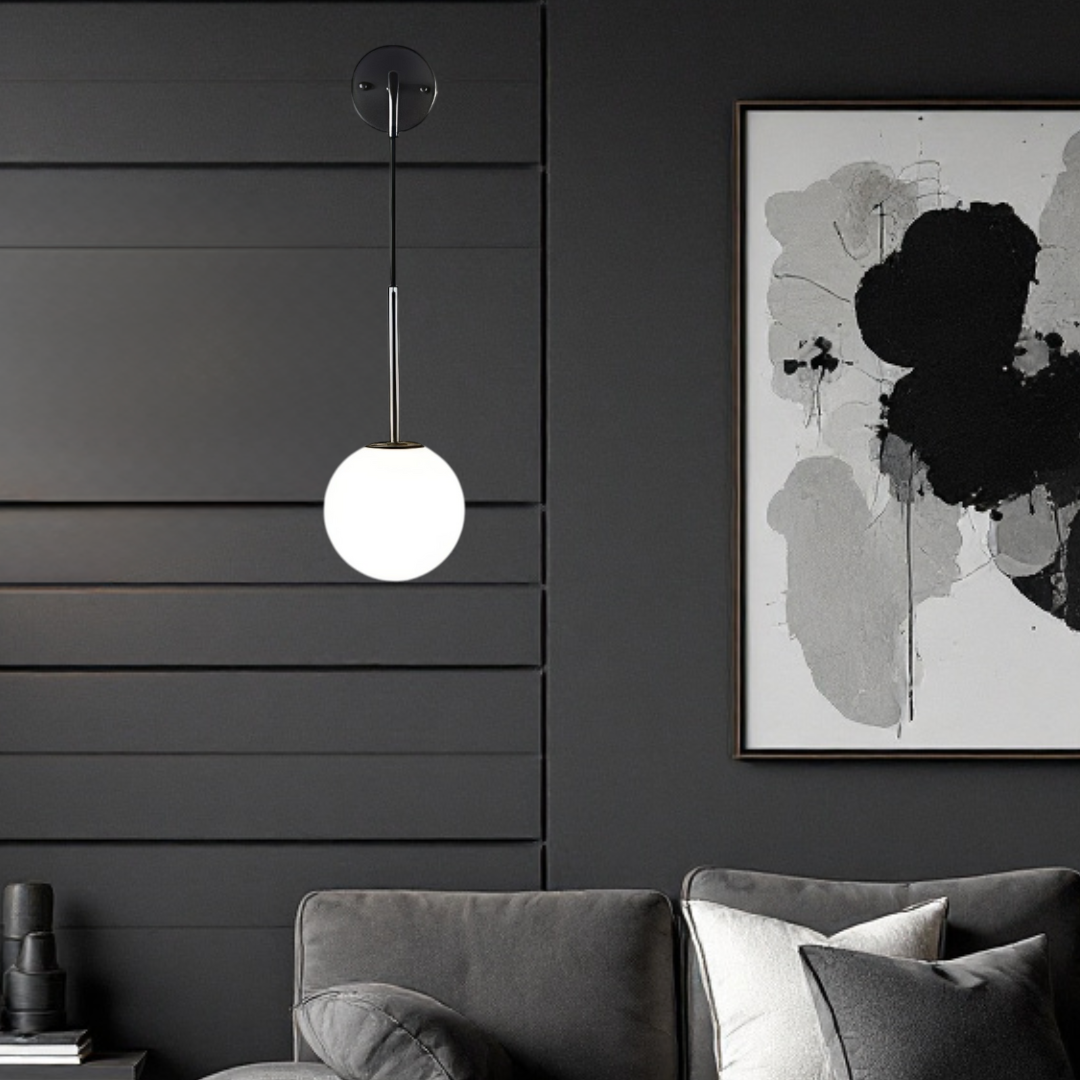 Регулируем аплик Nordic Style HangGlobe Black с матов абажур