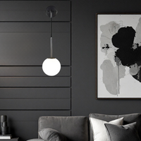 Регулируем аплик Nordic Style HangGlobe Black с матов абажур