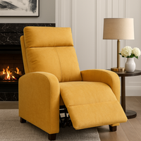 Релакс фотьойл с механизъм Recliner, текстил жълт