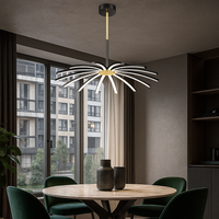 LED осветително тяло Eteris Black&Gold, висящо, 14 елемента, еквивалент 600W, с дистанционно