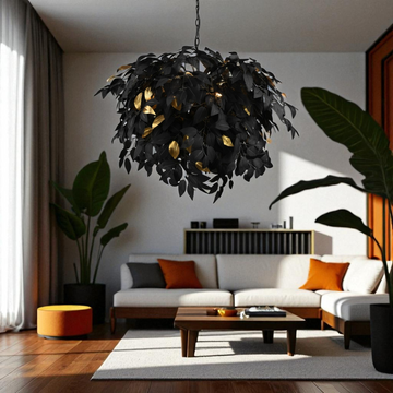 Осветително тяло висящо Luxury LEAVY Black