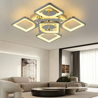 LED осветително тяло SQUARE 4+1 CHROME 40cm Дистанционно Еквивалент 500W