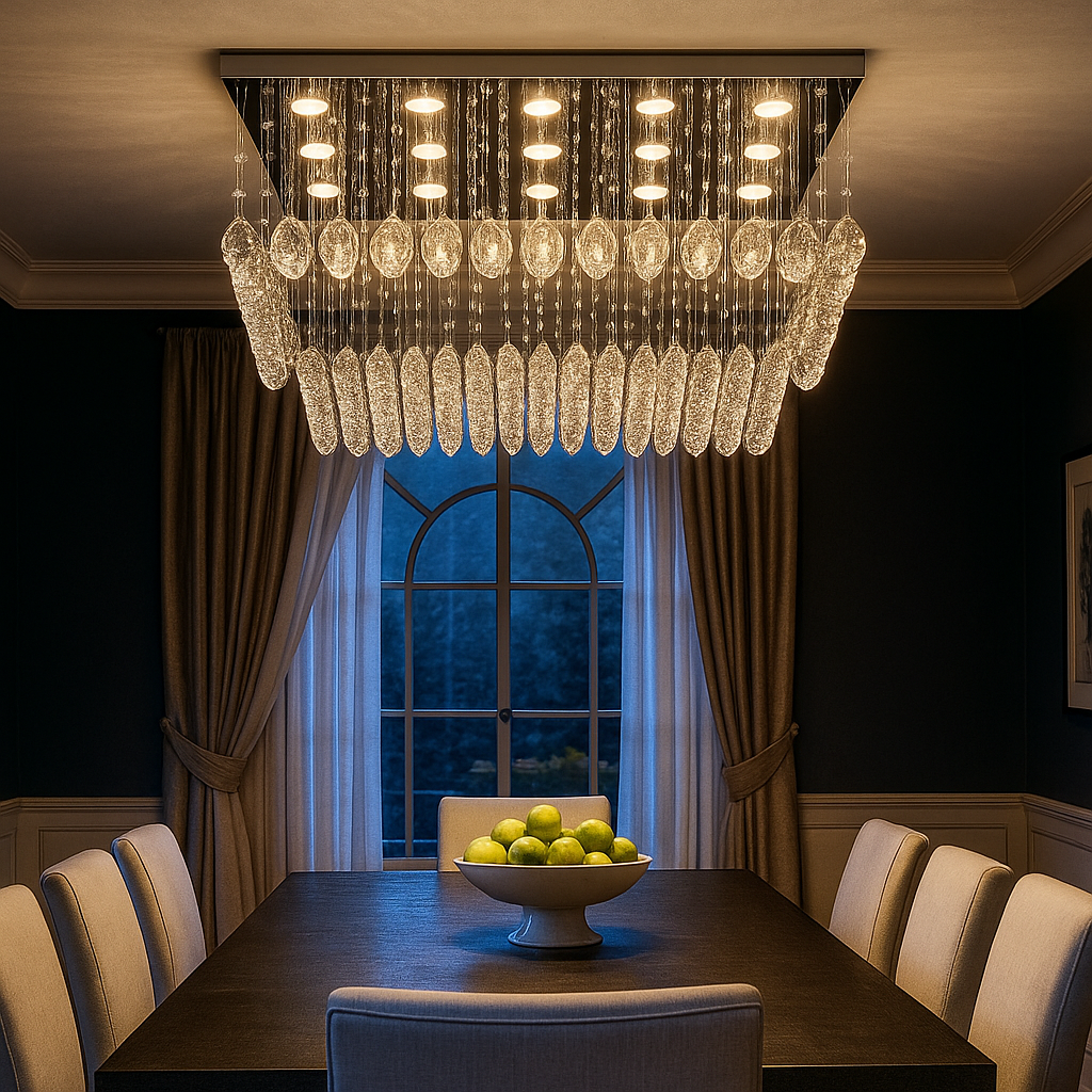 LED полилей с кристали Elyra 15x5W Silver, еквивалент 600W