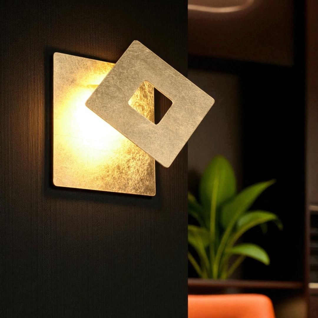 LED аплик Luxury Square Gold LEANO