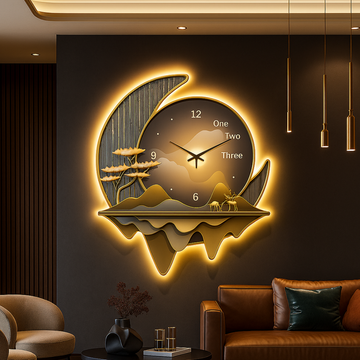 LED аплик тип картина с часовник MoonClock 60cm