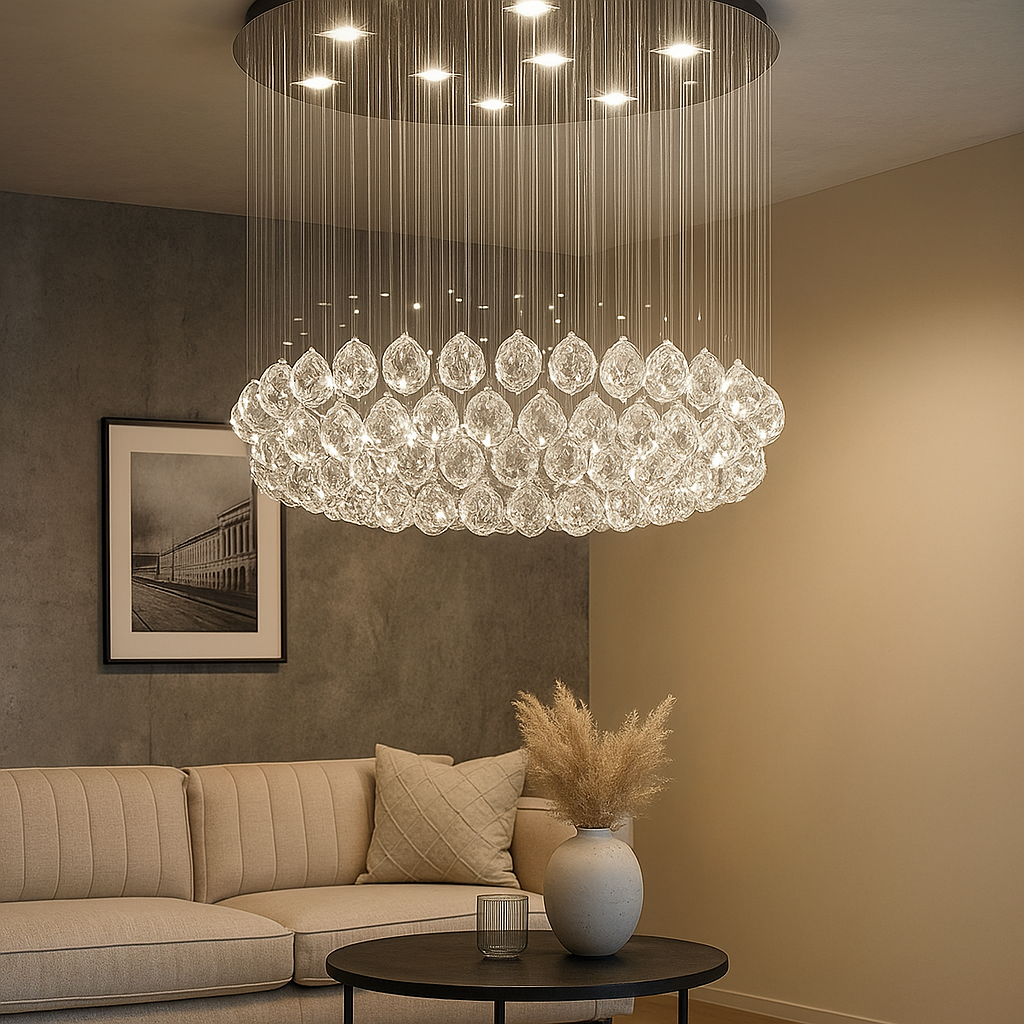 LED полилей с кристали Blinx 5x9W Silver, еквивалент 400W