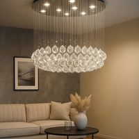 LED полилей с кристали Blinx 5x9W Silver, еквивалент 400W