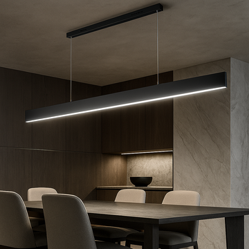 LED осветително тяло Lyne Black висящо, еквивалент 360W, с дистанционно управление