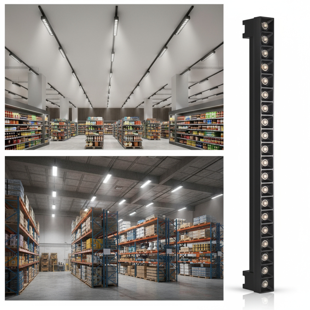 LED спот за шина Магазин Линеен 22W 58cm черен
