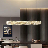 LED осветително тяло 38W Cristal WAVE сребристо с дистанционно