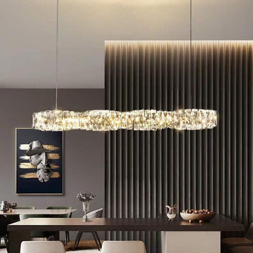 LED осветително тяло 38W Cristal WAVE сребристо с дистанционно