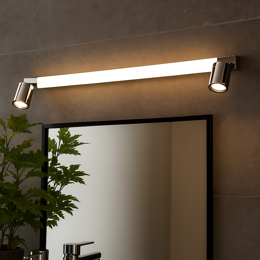аплик LED ENRICO Chrome 9W 90cm IP44 с спотове 2xGU10