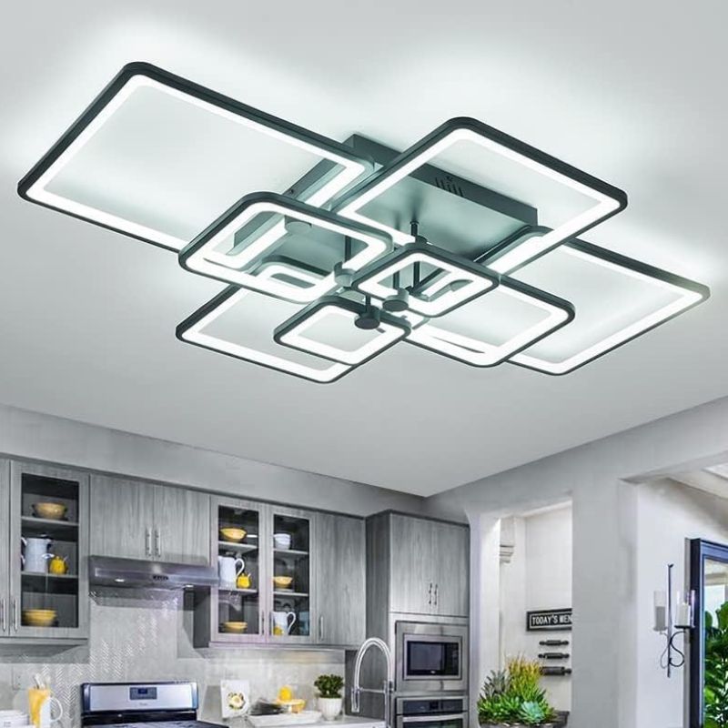 LED осветително тяло SQUARE 8 BIG Black Еквивалент 1200W Дистанционно управление