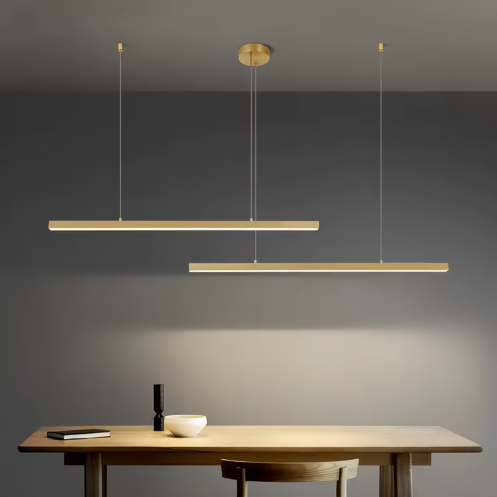 LED осветително тяло висящо 72W Elegant Office Gold еквивалент 500W