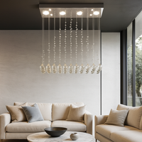 LED полилей с кристали Torra 4x5W Silver, еквивалент 200W